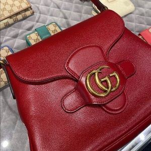 Gucci Leather Double G Messenger bag